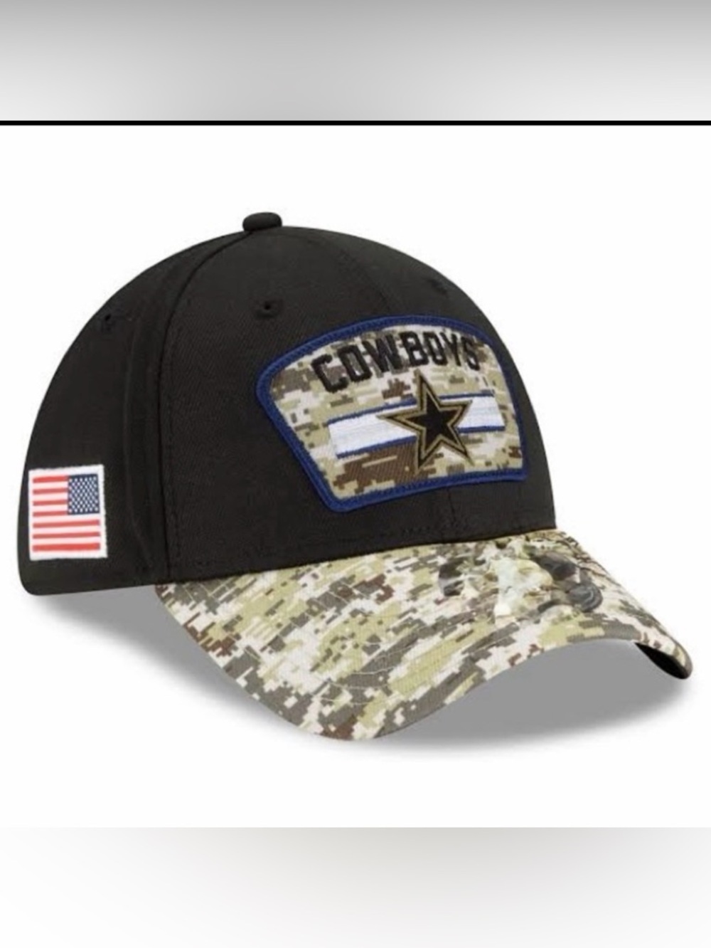 NFL New Era 39THIRTY Dallas Cowboys Military Tribute Fitted Hat L/XL